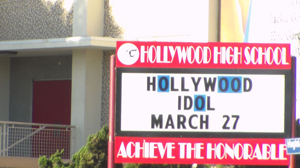 hollywood high school sign